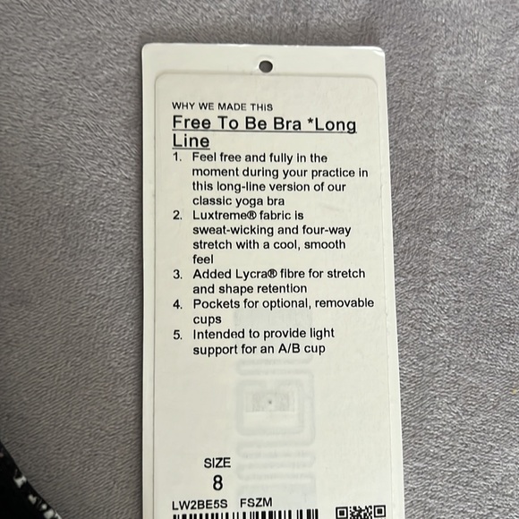 Lululemon Free to be Bra Long Line Black Pink Floral Spritz Multi 8 - Picture 3 of 7